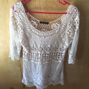 Urban X cream lace top.